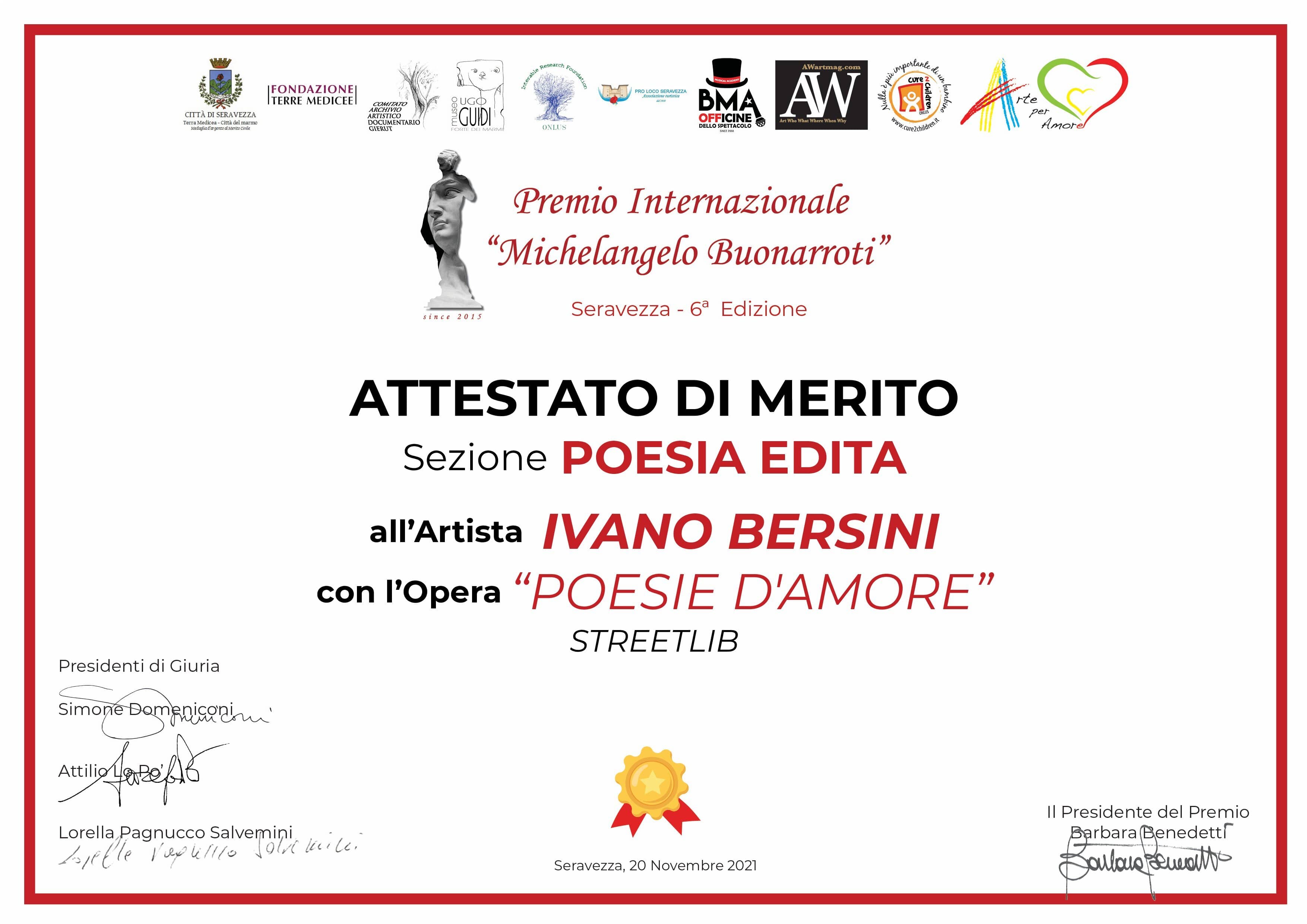 Premio Internazionale “Michelangelo Buonarroti” – 6^ Edizione