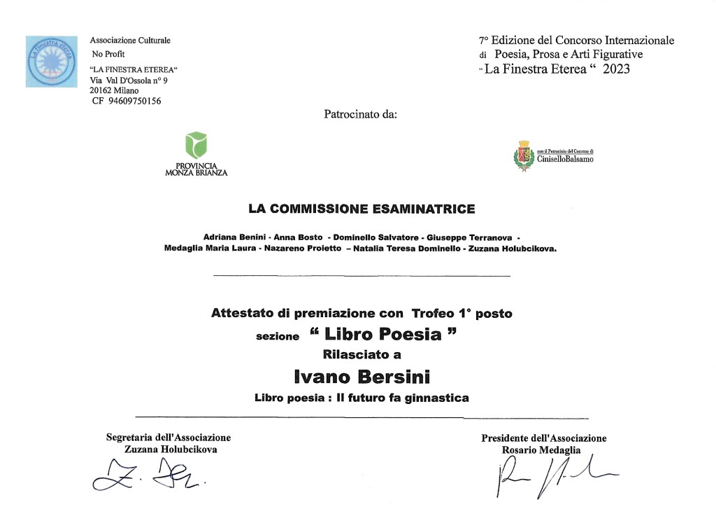 7° Edizione del Concorso Internazionale di Poesia, Prosa e Arti Figurative “La Finestra Eterea”&nbsp;2023